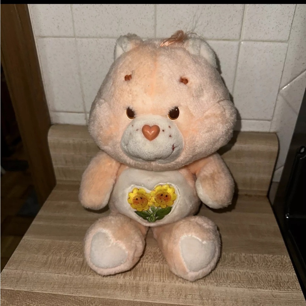 Care Bears 1983 Friend Bear Sunflower Flower 13" Plush Stuffed Kenner Vintage